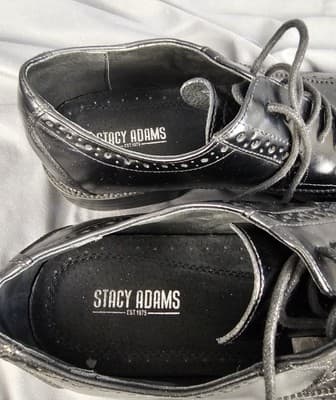 Stacy Adams Shoes Men's Size 10.5 M Black Patent Leather Oxford Lace Up - Thumbnail 4