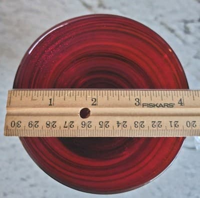 Red Twist Sunset- Set of 2 Water Goblet 8" 8 oz Blown Glass Wine Glasses Mod - Thumbnail 5