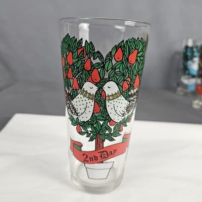 Vintage 12 Days Of Christmas Glasse 1st Day - 4th Day Brockway 12 oz 6.25" Tall - Thumbnail 10