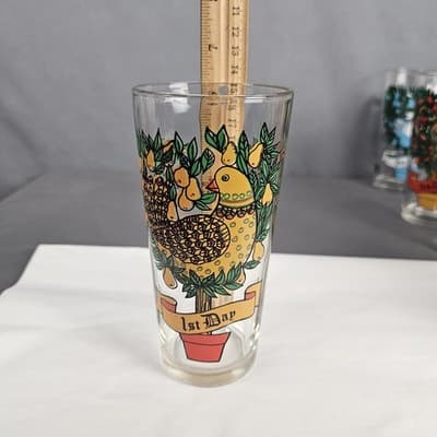 Vintage 12 Days Of Christmas Glasse 1st Day - 4th Day Brockway 12 oz 6.25" Tall - Thumbnail 8