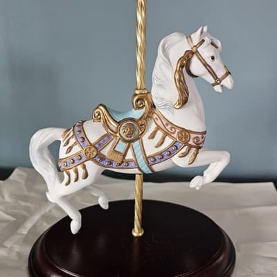 Franklin Mint Carousel Magic Porcelain Horse Figurine 1987 Lynn Lupetti Hand Pt - Thumbnail 3
