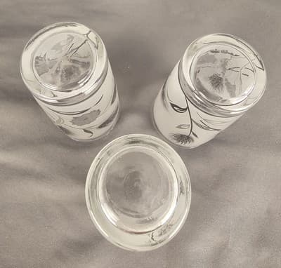 Vintage Libbey Frosted Juice Glasses Silver Wheat Mid Century 4" Set of 3 - Thumbnail 5