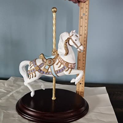 Franklin Mint Carousel Magic Porcelain Horse Figurine 1987 Lynn Lupetti Hand Pt - Thumbnail 9