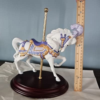 Franklin Mint Carousel Magic Porcelain Horse Figurine 1989 Lynn Lupetti Hand Pt - Thumbnail 9