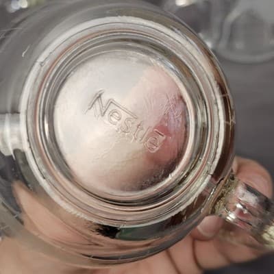 Vintage Nescafe World Globe Etched Glass Coffee Mugs 4 Pc Set Nestle, 3 dif. Run - Thumbnail 10