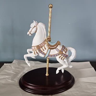 Franklin Mint Carousel Magic Porcelain Horse Figurine 1987 Lynn Lupetti Hand Pt - Thumbnail 4