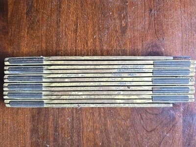 Vintage Evans Extension Rule X40 Wood & Brass Folding Ruler 72" Long - Thumbnail 4