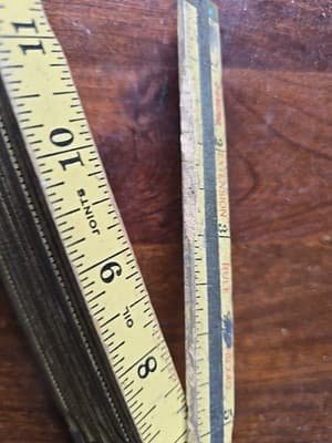 Vintage Evans Extension Rule X40 Wood & Brass Folding Ruler 72" Long - Thumbnail 5