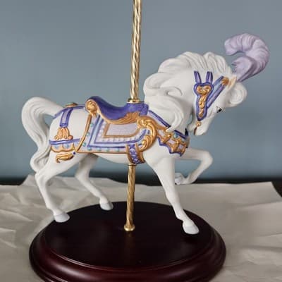 Franklin Mint Carousel Magic Porcelain Horse Figurine 1989 Lynn Lupetti Hand Pt - Thumbnail 2