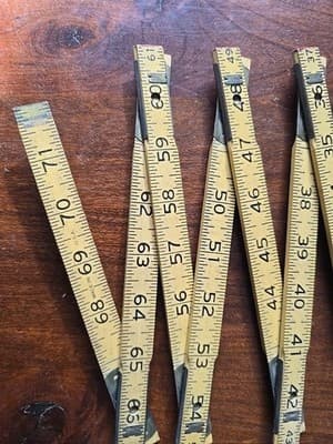 LUFKIN X46 Red End 72" Extension Rule Folding Wood Ruler Vintage Wooden USA - Thumbnail 4