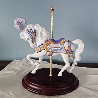 Franklin Mint Carousel Magic Porcelain Horse Figurine 1989 Lynn Lupetti Hand Pt - Thumbnail 3