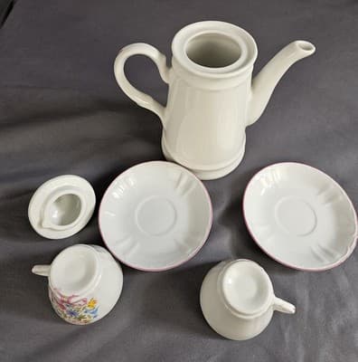 Small Tea Set Or Childs Tea Set Cups Saucers Floral Reutter Porzellan Germany - Thumbnail 5