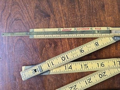 LUFKIN X46 Red End 72" Extension Rule Folding Wood Ruler Vintage Wooden USA - Thumbnail 2