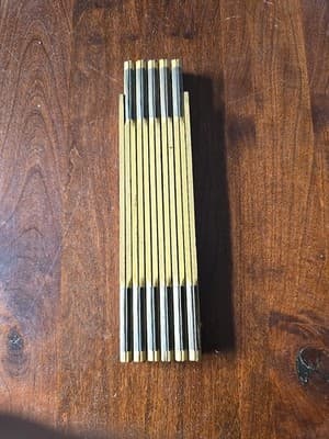 LUFKIN X46 Red End 72" Extension Rule Folding Wood Ruler Vintage Wooden USA - Thumbnail 5