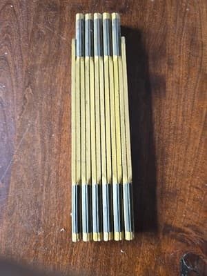 LUFKIN X46 Red End 72" Extension Rule Folding Wood Ruler Vintage Wooden USA - Thumbnail 6