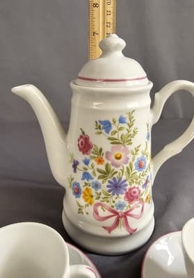 Small Tea Set Or Childs Tea Set Cups Saucers Floral Reutter Porzellan Germany - Thumbnail 10