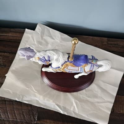 Franklin Mint Carousel Magic Porcelain Horse Figurine 1989 Lynn Lupetti Hand Pt - Thumbnail 5