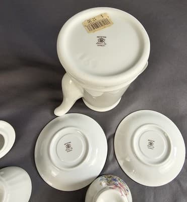 Small Tea Set Or Childs Tea Set Cups Saucers Floral Reutter Porzellan Germany - Thumbnail 7