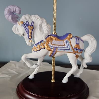 Franklin Mint Carousel Magic Porcelain Horse Figurine 1989 Lynn Lupetti Hand Pt - Thumbnail 4