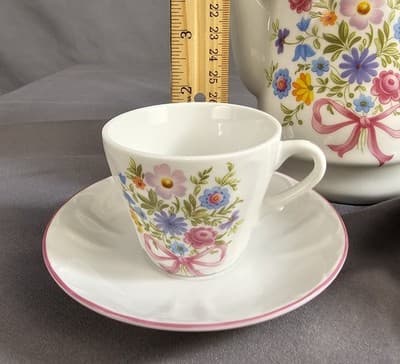 Small Tea Set Or Childs Tea Set Cups Saucers Floral Reutter Porzellan Germany - Thumbnail 11