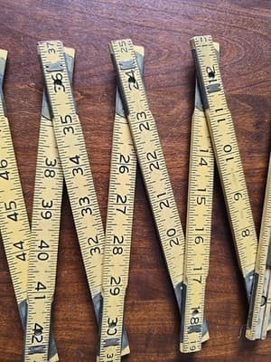LUFKIN X46 Red End 72" Extension Rule Folding Wood Ruler Vintage Wooden USA - Thumbnail 3
