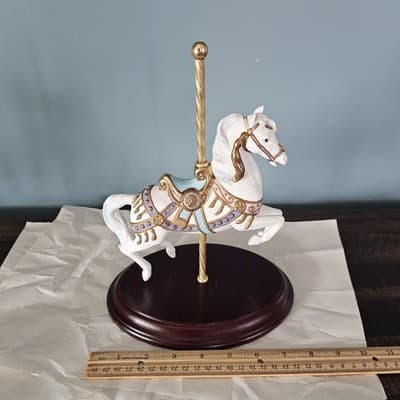 Franklin Mint Carousel Magic Porcelain Horse Figurine 1987 Lynn Lupetti Hand Pt - Thumbnail 8