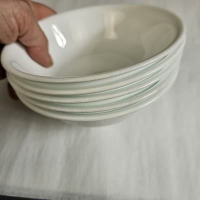 Vintage Corelle White Cereal Bowls 6 1/4 in Set of 5 Soup Salad - Thumbnail 5