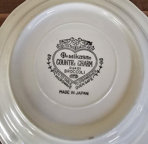 MIKASA SERVING BOWL COUNTRY CHARM BROCCOLI D9401 RETRO CABBAGE - Thumbnail 6