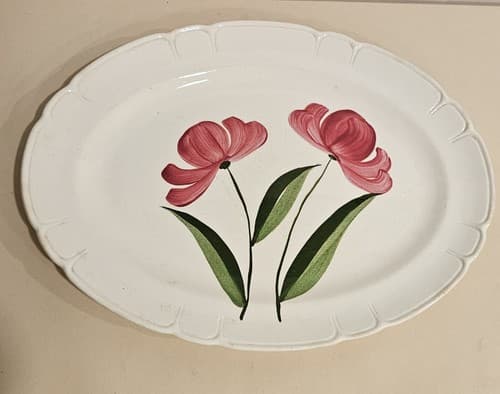 Stetson Potteries 12" x 9" Oval Platters Heritage Dinnerware Hand Painted - Thumbnail 2