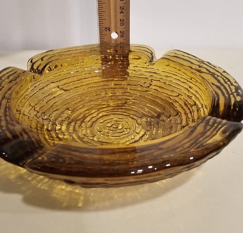 VTG MCM Amchor Hocking Amber Soreno ASHTRAY 6.25" - Thumbnail 4