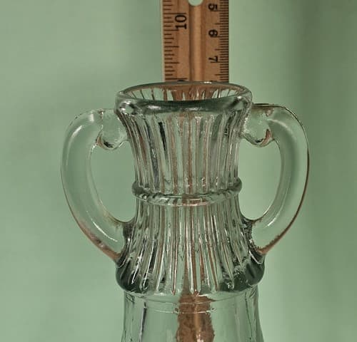 Vintage WHITE HOUSE VINEGAR Carafe clear glass 2-handled jug FLORAL 9" TALL 650 - Thumbnail 8