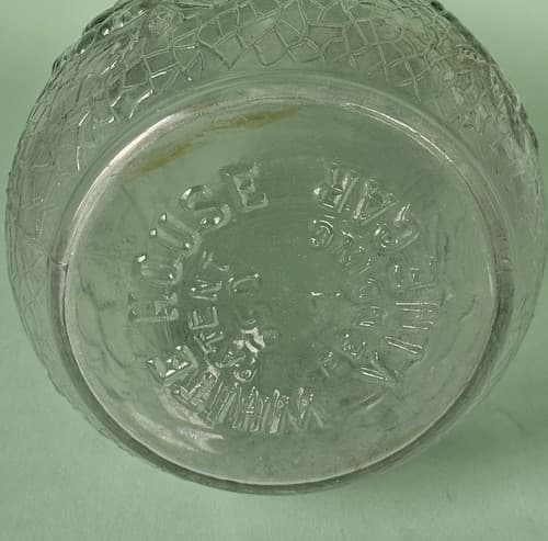 Vintage WHITE HOUSE VINEGAR Carafe clear glass 2-handled jug FLORAL 9" TALL 650 - Thumbnail 4