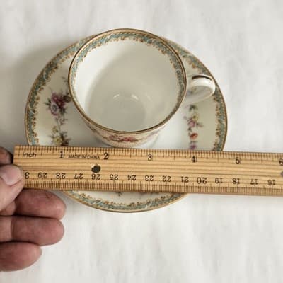 Vintage Cherry China Occupied Japan Demitasse Floral Teacup and Saucer - Thumbnail 10