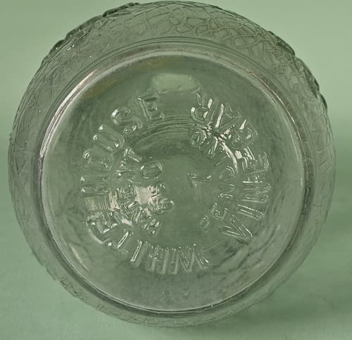 Vintage WHITE HOUSE VINEGAR Carafe clear glass 2-handled jug FLORAL 9" TALL 650 - Thumbnail 3