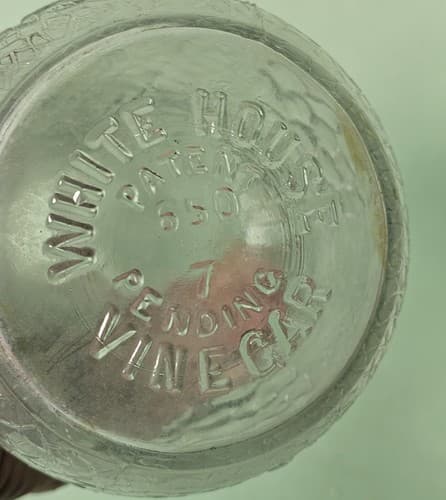 Vintage WHITE HOUSE VINEGAR Carafe clear glass 2-handled jug FLORAL 9" TALL 650 - Thumbnail 6