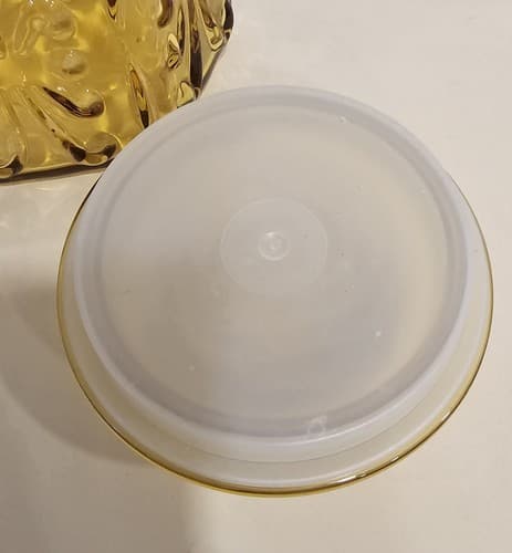 VTG LE Smith Glass Canister Set (2) Honey Amber Atterbury Scroll Pattern - Thumbnail 10