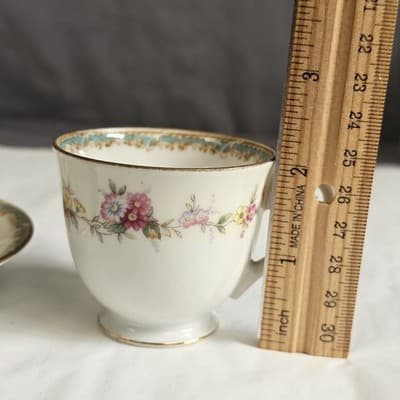 Vintage Cherry China Occupied Japan Demitasse Floral Teacup and Saucer - Thumbnail 9