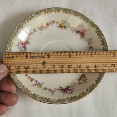 Vintage Cherry China Occupied Japan Demitasse Floral Teacup and Saucer - Thumbnail 8