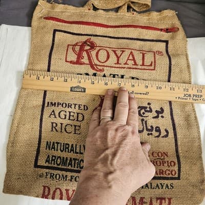 Royal Basmati Rice Bag 20lbs Burlap Handles Zipper Heavy Duty 25th Anniversary - Thumbnail 6