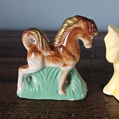 Vintage Lot of Porcelain Horses Set of 3, 2.5-3" Tall JAPAN, USA - Thumbnail 2