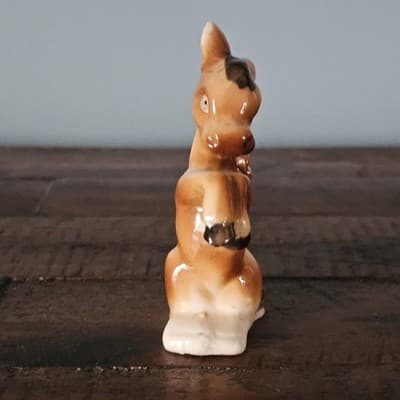 Vintage Glazed Ceramic/Porcelain Hand-Painted Donkey Made In Japan - Thumbnail 2