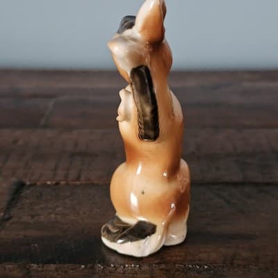 Vintage Glazed Ceramic/Porcelain Hand-Painted Donkey Made In Japan - Thumbnail 5