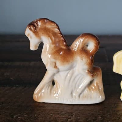 Vintage Lot of Porcelain Horses Set of 3, 2.5-3" Tall JAPAN, USA - Thumbnail 6