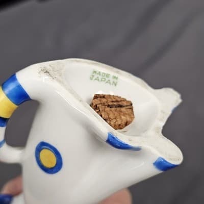 Vintage 1950’s Mid Century Yellow Blue Polka Dot Cat Salt & Pepper Shakers Japan - Thumbnail 5