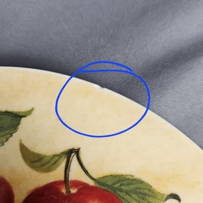 Decorative Apple in Basket Collector Plate 8.25" Diameter Beautiful - Thumbnail 5