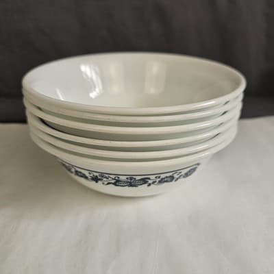 6 VTG Corelle Old Town Blue Cereal Soup Bowl. Made In USA 6” Round - Thumbnail 6