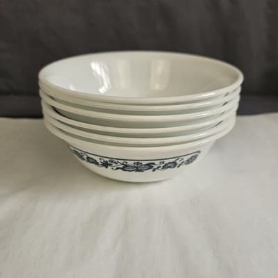 6 VTG Corelle Old Town Blue Cereal Soup Bowl. Made In USA 6” Round - Thumbnail 5