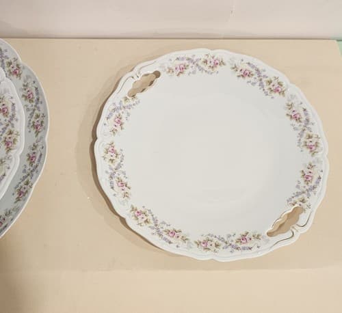 Vintage Imperial Crown Porcelain Serving Platters Vienna Australia 3 Pcs Rose - Thumbnail 8