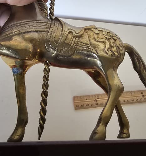 Brass Home Office Decor Carousel Horse Desk Base 6.25 x 2.5 - Thumbnail 9