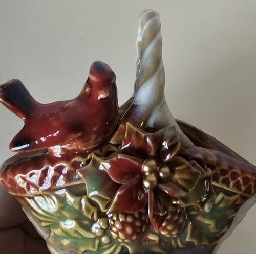 Tii Collections Christmas Basket Red Bird Figurine Holiday Small Cardinal - Thumbnail 9